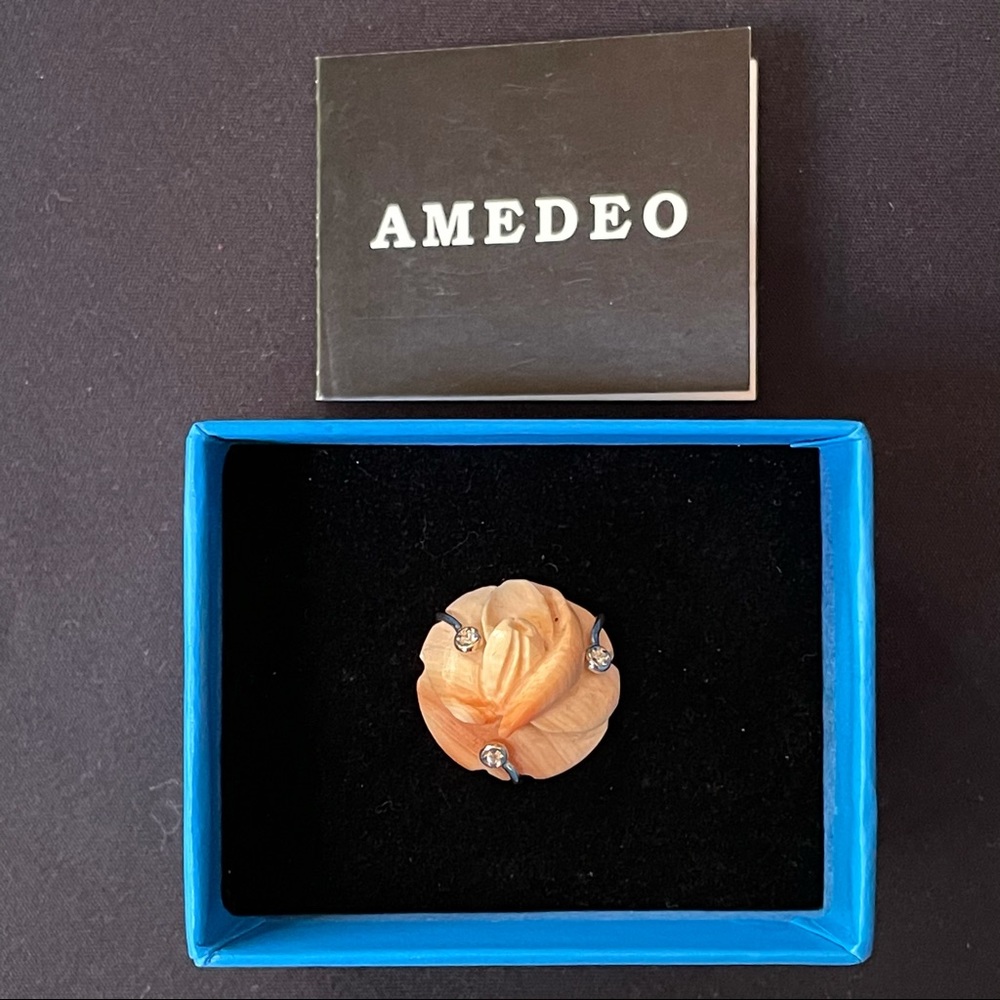 Cameo Flower Hand Carved Ring